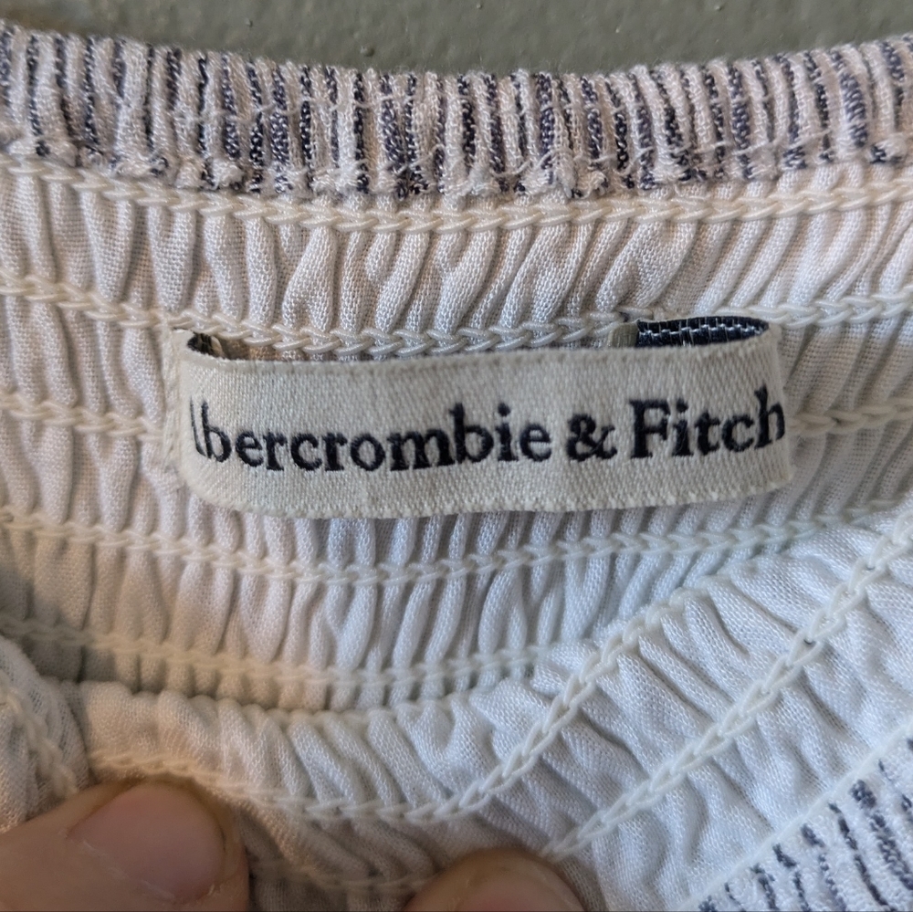 Abercrombie & Fitch Viscose Striped Flowy Ruffle Hem Maxi Dress Size S - Picture 5 of 6